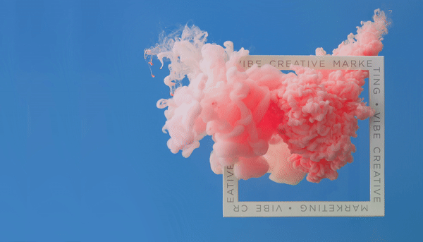 Explosion of pink vapor through a picture frame