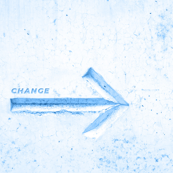 arrow pointing to change